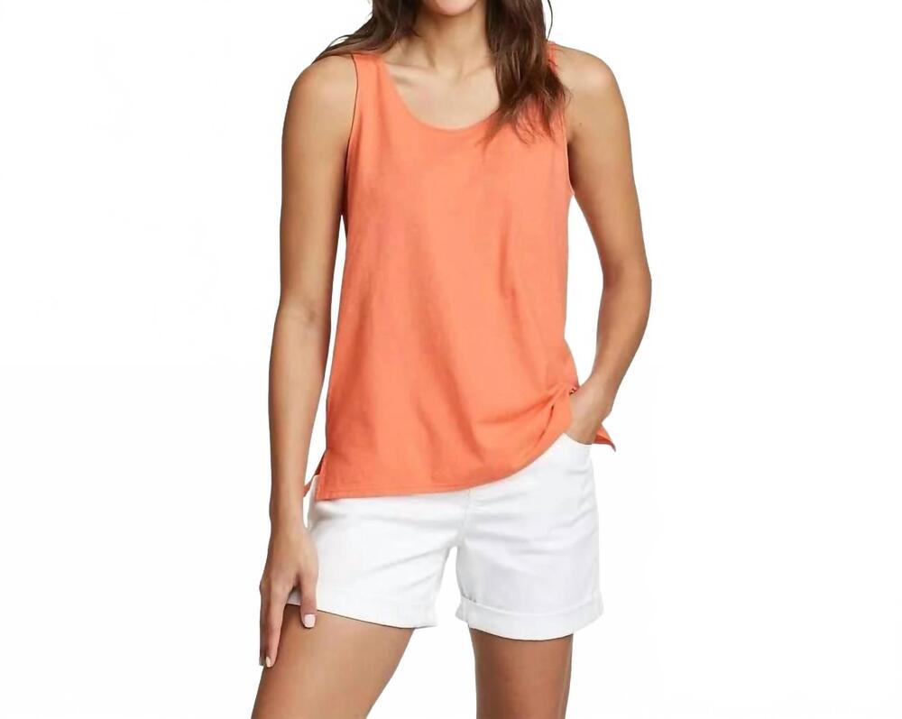 NEW EDDIE BAUER hemplify swing tank top in coral orange